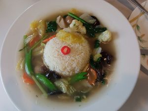 Mixed vegetable rice at Fo You Yuan 佛有缘 in Central Singapore