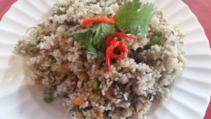 olive rice - yummy!  at Fo You Yuan 佛有缘 in Central Singapore