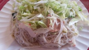 fried bee hoon with mock prawn at Fo You Yuan 佛有缘 in Central Singapore