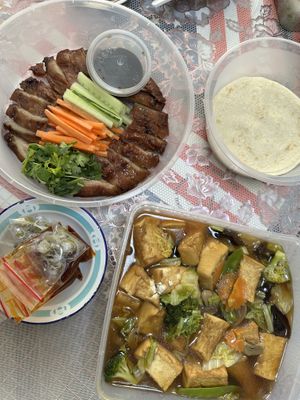 Beijing ‘duck’ wraps, tofu   at Greenland Vegetarian Restaurant 菩提林 in Northeast Singapore