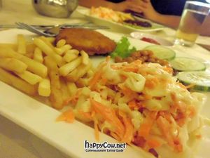 Vegetarian Chicken Chop Set @ S$6.8+ at Greenland Vegetarian Restaurant 菩提林 in Northeast Singapore