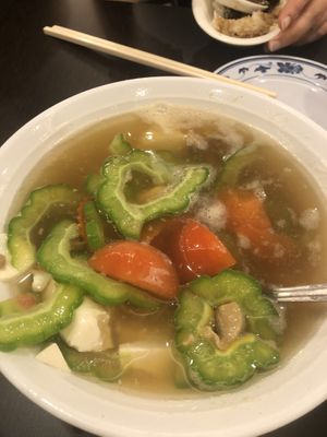 bitter gourd soup (small) $6 👍🏻👍🏻 at Greenland Vegetarian Restaurant 菩提林 in Northeast Singapore