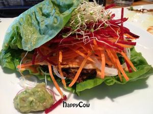 Cheese burger at Happy Realm Vegetarian in Central Singapore
