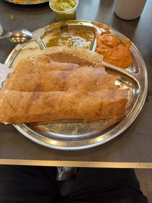 Vegan Masala Dosa with Sambar and Chutneys  #Veganuary at Komala Vilas - Serangoon Rd in Central Singapore