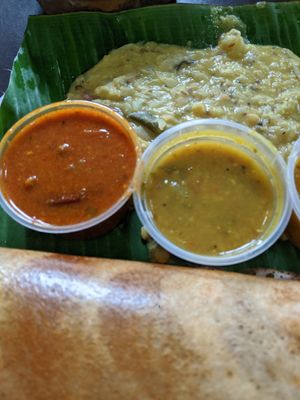 From left: tamarind chutney, lentil chutney at Komala Vilas - Serangoon Rd in Central Singapore