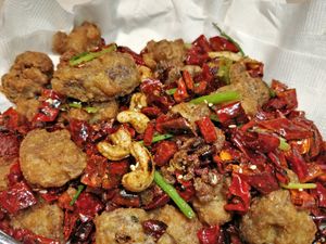 Firecracker monkey head mushrooms at Ling Zhi Restaurant 灵芝 - Orchard in Central Singapore