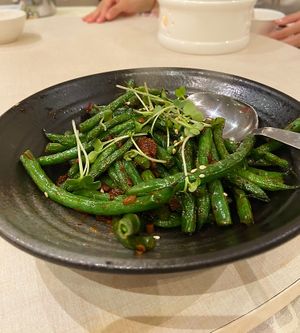 fried long beans  at Ling Zhi Restaurant 灵芝 - Orchard in Central Singapore