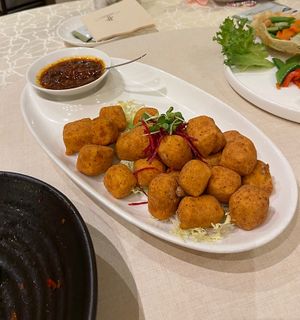 fried mapo tofu  at Ling Zhi Restaurant 灵芝 - Orchard in Central Singapore