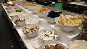 Buffet selection for hot pot at  Ling Zhi Restaurant 灵芝 - Novena in Central Singapore