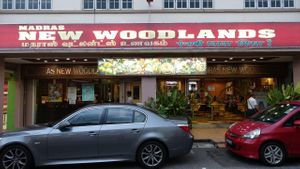 restaurant shop front  at Madras New Woodlands in Central Singapore