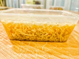 Shark fin soup with crab slices at Miao Yi 妙益素食楼 in Central Singapore