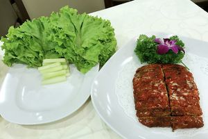 Mock roasted pig. A must try at Miao Yi 妙益素食楼 in Central Singapore