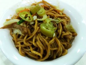 Chinese noodles  at Miao Yi 妙益素食楼 in Central Singapore