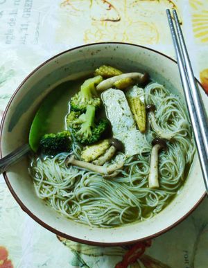 Takeaway thunder tea beehoon at Nature Cafe 自然素食 - Bukit Merah in Central Singapore