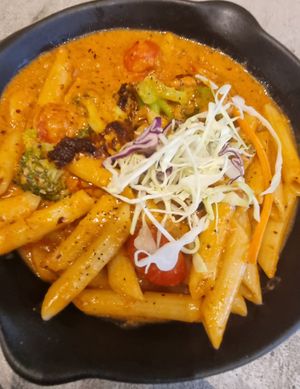 Mala creamy penne worth a try at Nature Cafe 自然素食 - Bukit Merah in Central Singapore