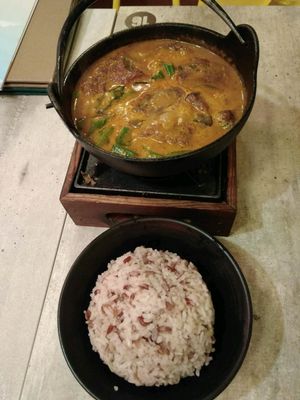 Curry Fish with rice at Nature Cafe 自然素食 - Bukit Merah in Central Singapore