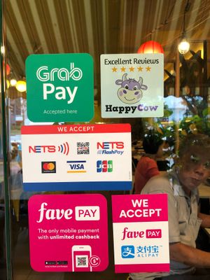 Excellent reviews decal at Nature Cafe 自然素食 - Bukit Merah in Central Singapore