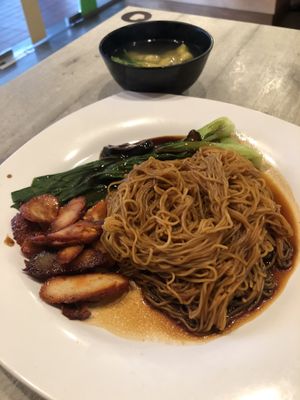 Dry wanton mee at Nature Cafe 自然素食 - Bukit Merah in Central Singapore