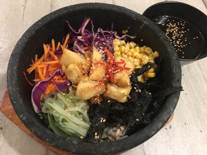 Monkey head mushroom stonepot rice  at Nature Cafe 自然素食 - Bukit Merah in Central Singapore