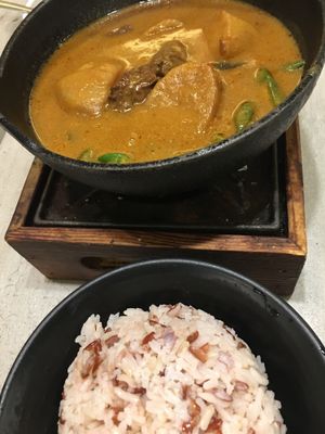 Curry mutton w rice at Nature Cafe 自然素食 - Bukit Merah in Central Singapore