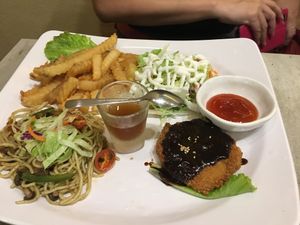 Western set with mushroom soup at Nature Cafe 自然素食 - Bukit Merah in Central Singapore