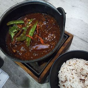 Braised eggplaant with rice at Nature Cafe 自然素食 - Bukit Merah in Central Singapore