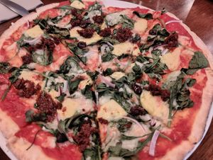 Mediterranean Pizza with vegan cheese at Original Sin in Central Singapore