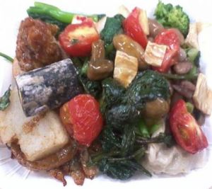 Plate of food at Sān Lái SùShí - Sun Like in Taipei