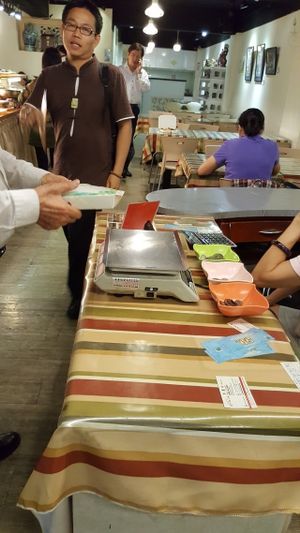 counter at Tong-1 Vegetarian Garden in Taipei