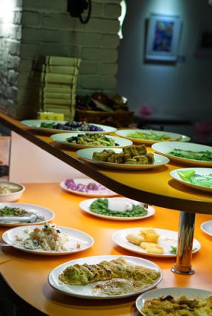 buffet at Tong-1 Vegetarian Garden in Taipei