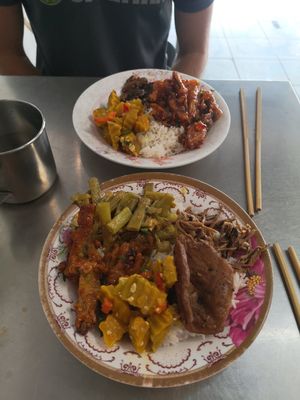 100B for these 2 plates at Youta Jay Vegetarian Food in Ayutthaya