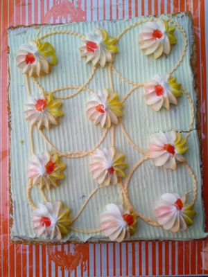 Vegan cakes! This was vanilla and it was great. The two of us ate the whole thing. at Aroi Vegetarian food - Arawy in Bangkok