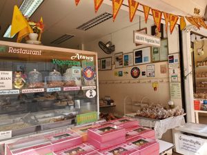 December 2019 front of stall at Aroi Vegetarian food - Arawy in Bangkok