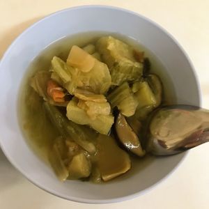 Bitter gourd and preserved mustard green soup  at Aroi Vegetarian food - Arawy in Bangkok