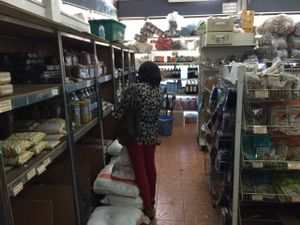 The attached food store (it looked completely vegan, although as a lot of it was Thai, I cannot be sure) at Chamlong's / The Vegetarian Society Chatuchak in Bangkok