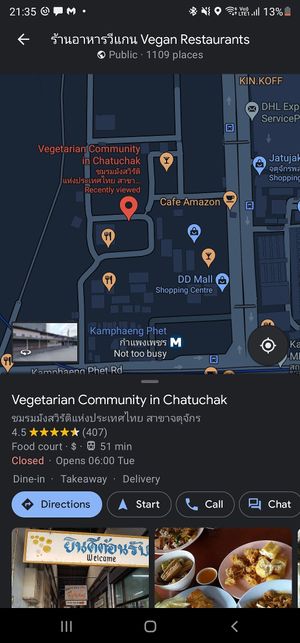 Location at Chamlong's / The Vegetarian Society Chatuchak in Bangkok