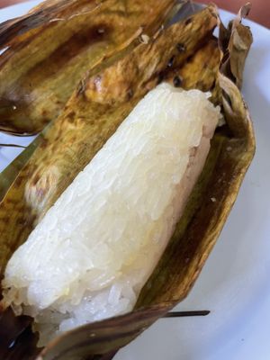 Sticky rice 10thb  at Chamlong's / The Vegetarian Society Chatuchak in Bangkok