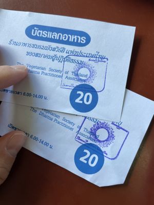 Coupons  at Chamlong's / The Vegetarian Society Chatuchak in Bangkok