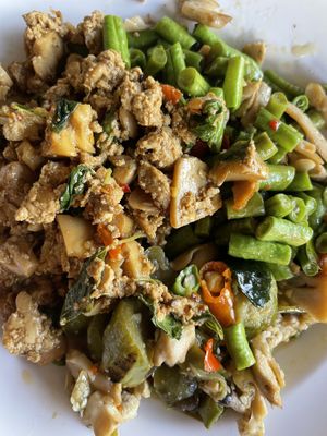 2 dishes 30 thb  at Chamlong's / The Vegetarian Society Chatuchak in Bangkok