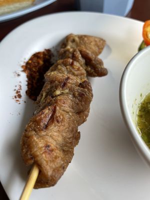 Meat skewer 10thb #Veganuary at Chamlong's / The Vegetarian Society Chatuchak in Bangkok