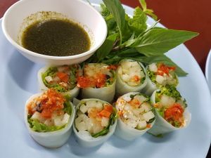 Viet veggie rolls at Chamlong's / The Vegetarian Society Chatuchak in Bangkok