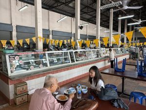 Many food stalls  at Chamlong's / The Vegetarian Society Chatuchak in Bangkok