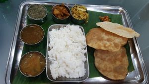 south Indian thali at Chennai Kitchen in Bangkok