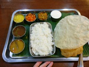 the side dishes were 2 spicy for me at Chennai Kitchen in Bangkok