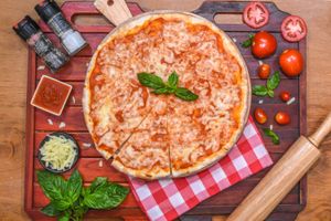 Pizza Margherita (Tomato sauce, Mozzarella) at Govinda Italian Restaurant & Pizzeria in Bangkok