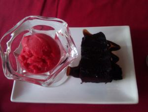 Chocolate cake desert at Govinda Italian Restaurant & Pizzeria in Bangkok