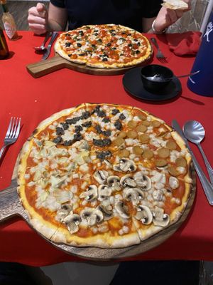 Mixed pizza - yum!  at Govinda Italian Restaurant & Pizzeria in Bangkok