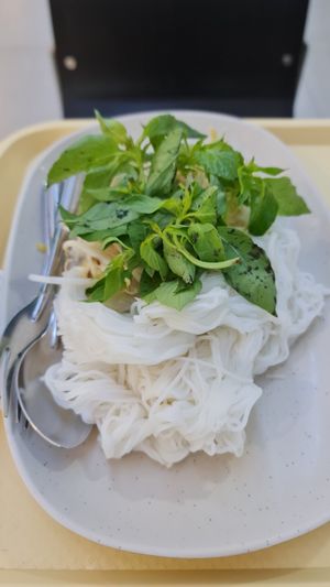 Noodles, beansprouts and Holy basil at Rabiengboon - MBK in Bangkok