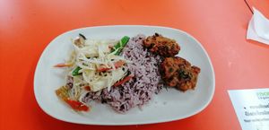 Rice w 2 dishes, 60 baht at Rabiengboon - MBK in Bangkok