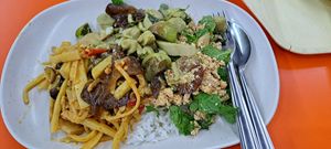 Mix Vegetables rice at Rabiengboon - MBK in Bangkok